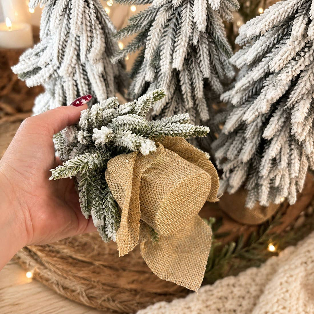 Christmas Trees with Snow, Holiday Mantle & Shelf Home Decor
