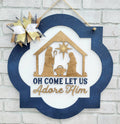 DIY Come Let Us Adore Him Door Hanger