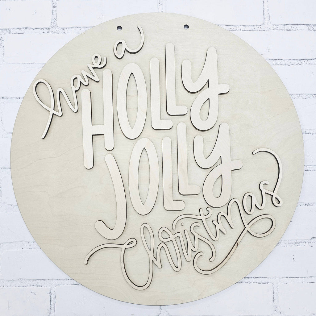 DIY Holly Jolly Door Hanger