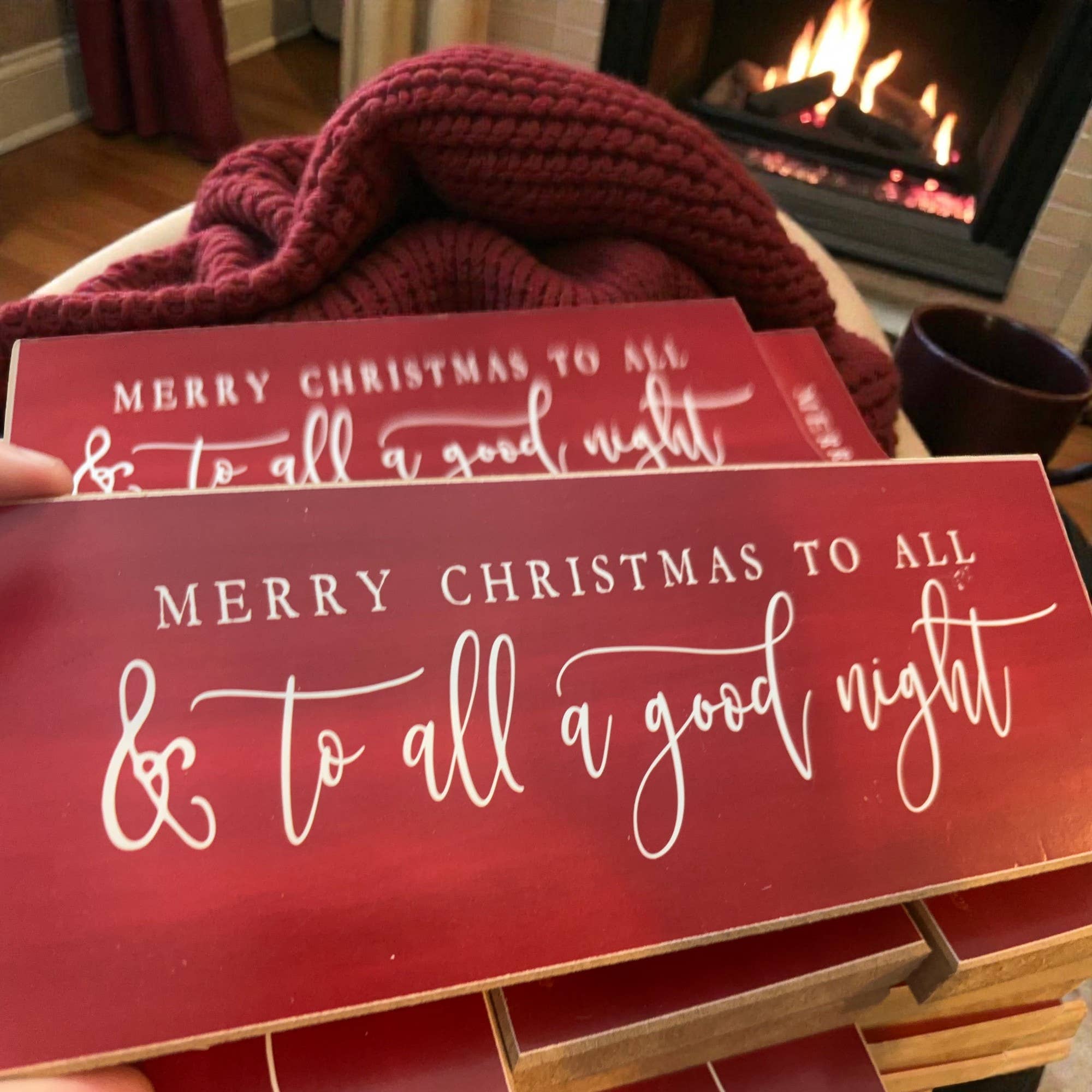 Christmas Sale, Red Wood Signs, IMPERFECT All a Good Night