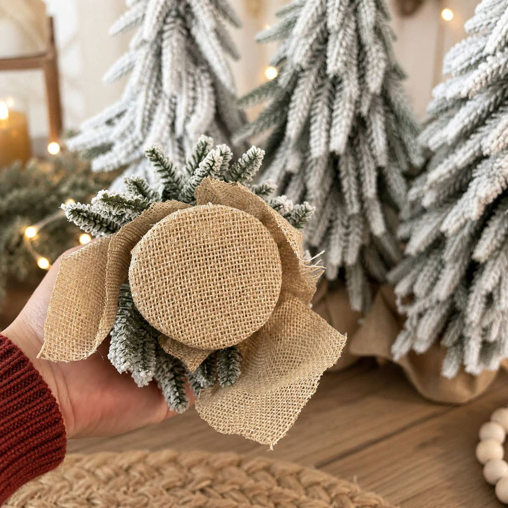 Christmas Trees with Snow, Holiday Mantle & Shelf Home Decor