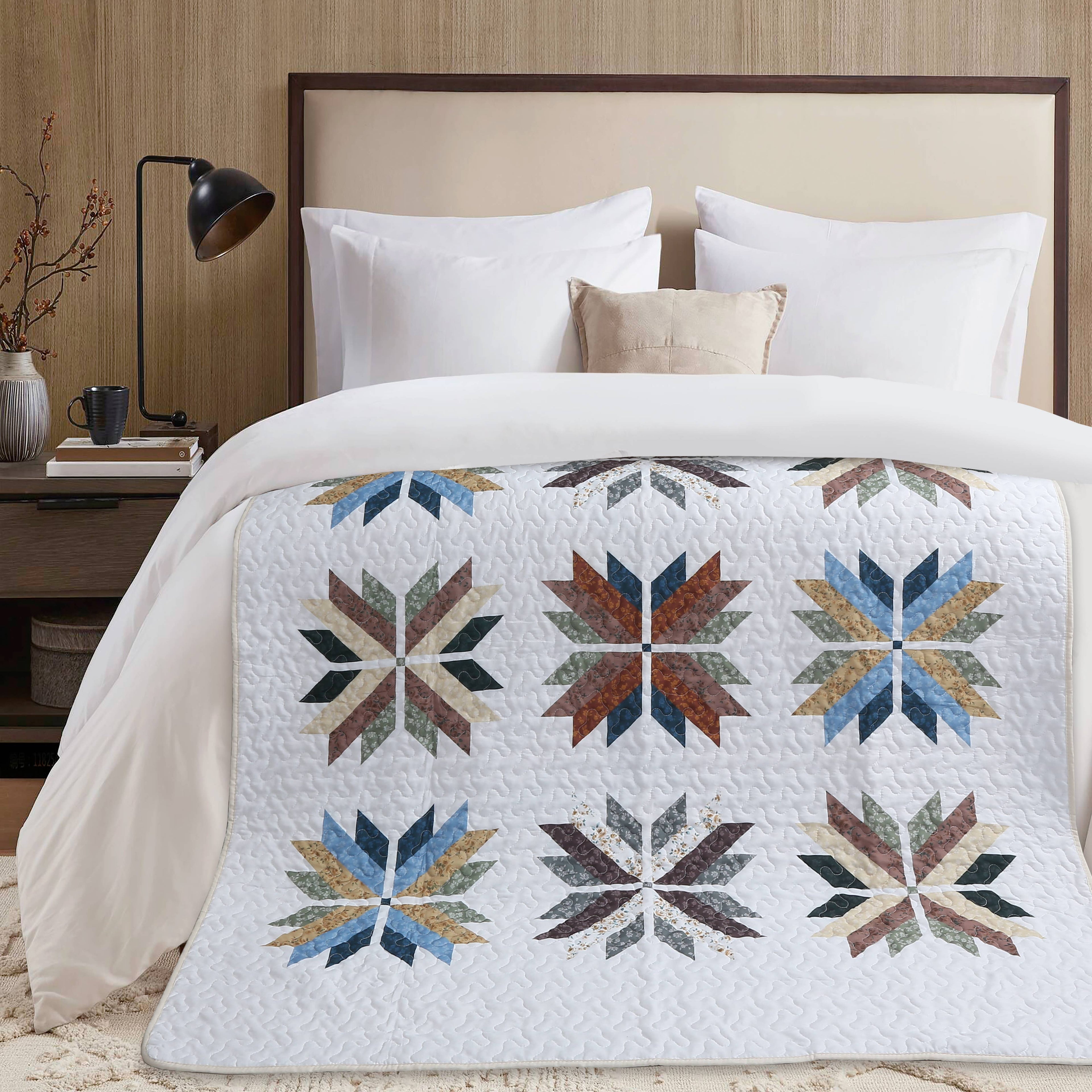 Virah Bella "Autumn Star" Quilted 50x60 Throw Blanket
