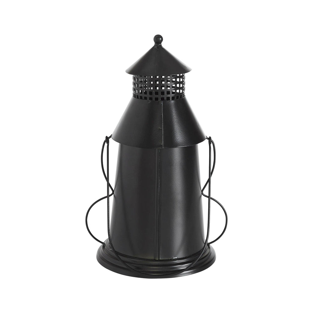 Black Metal Jack-O-Lantern Halloween Candle Holder 12"
