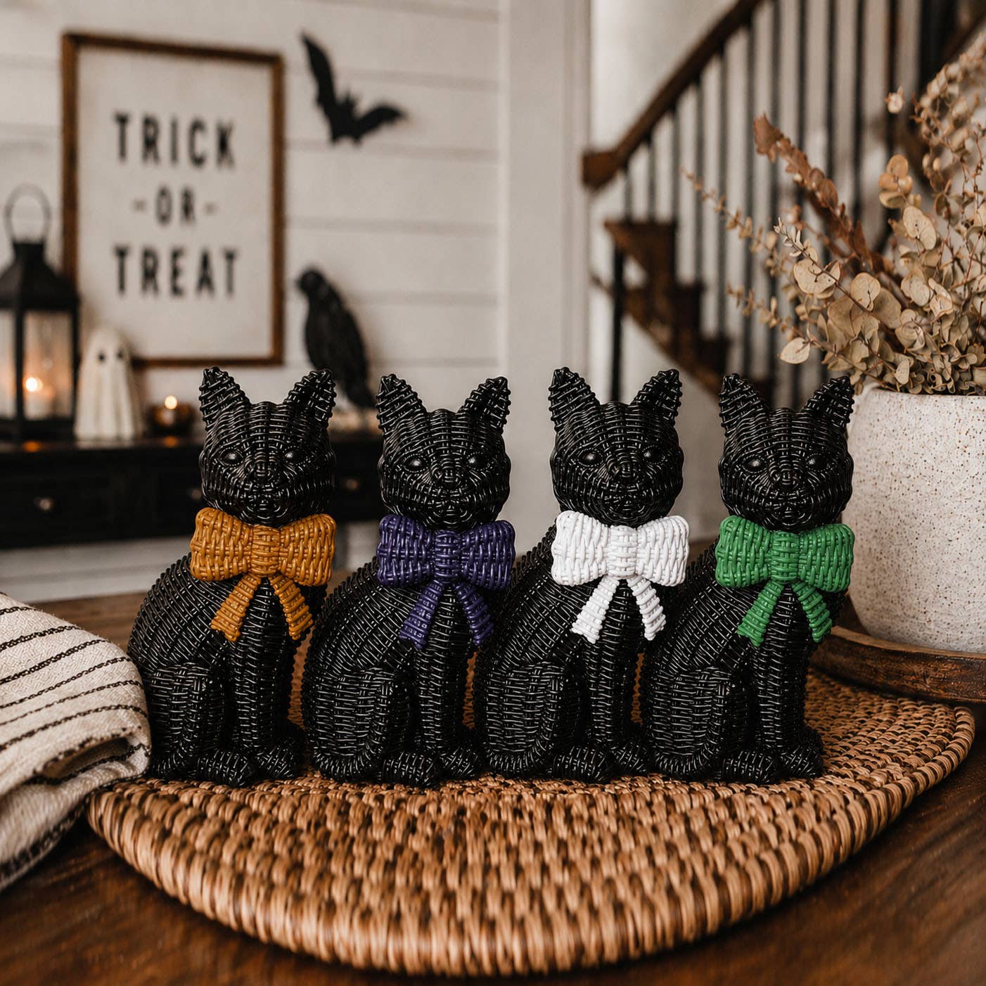 Spooky Shelf Accent Cute Farmhouse Halloween Black Cat Decor