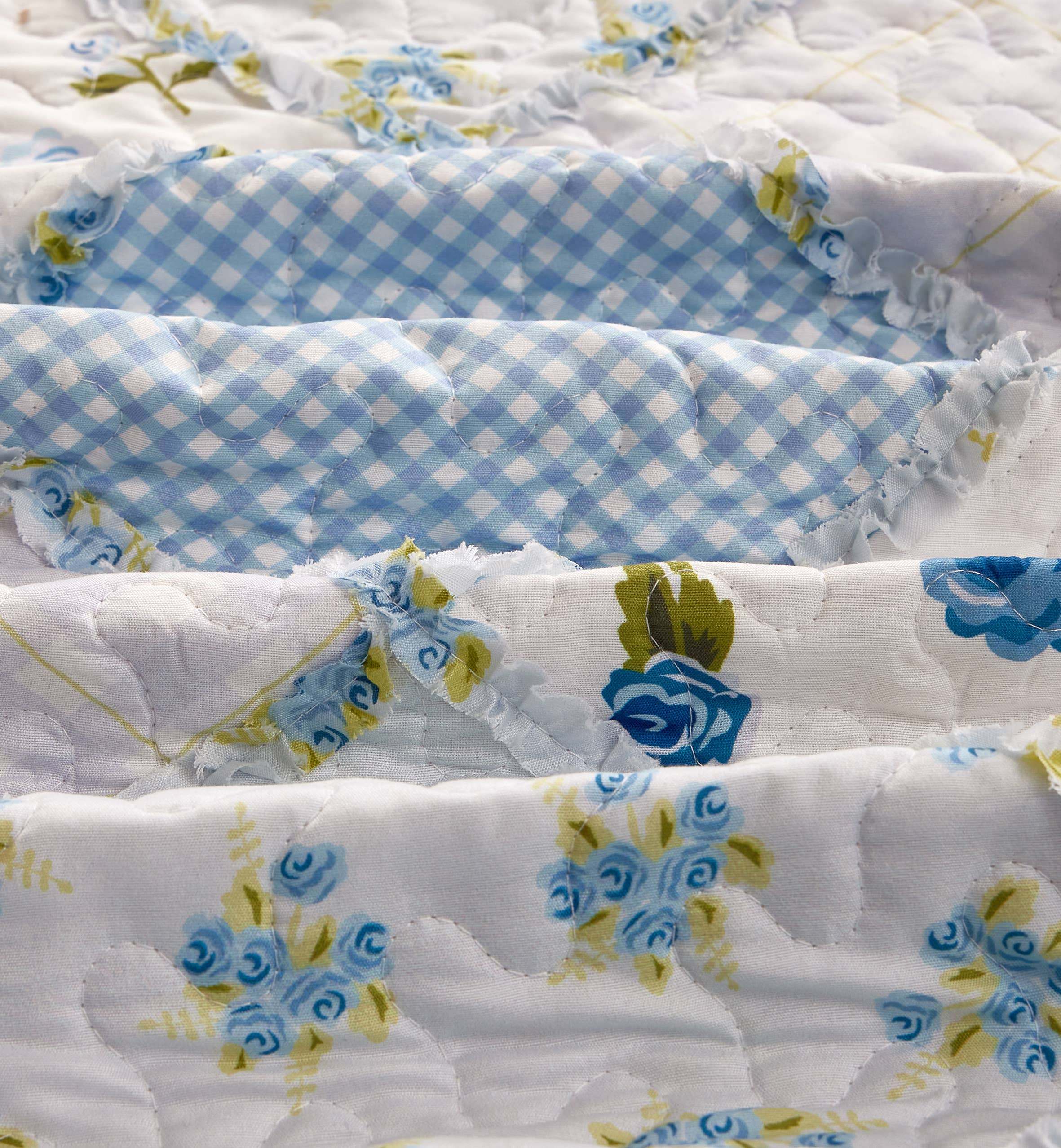 "Garden of Blues" Designer Microfiber Quilt Set