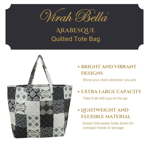 "Arabesque" Designer Quilted Tote Bag