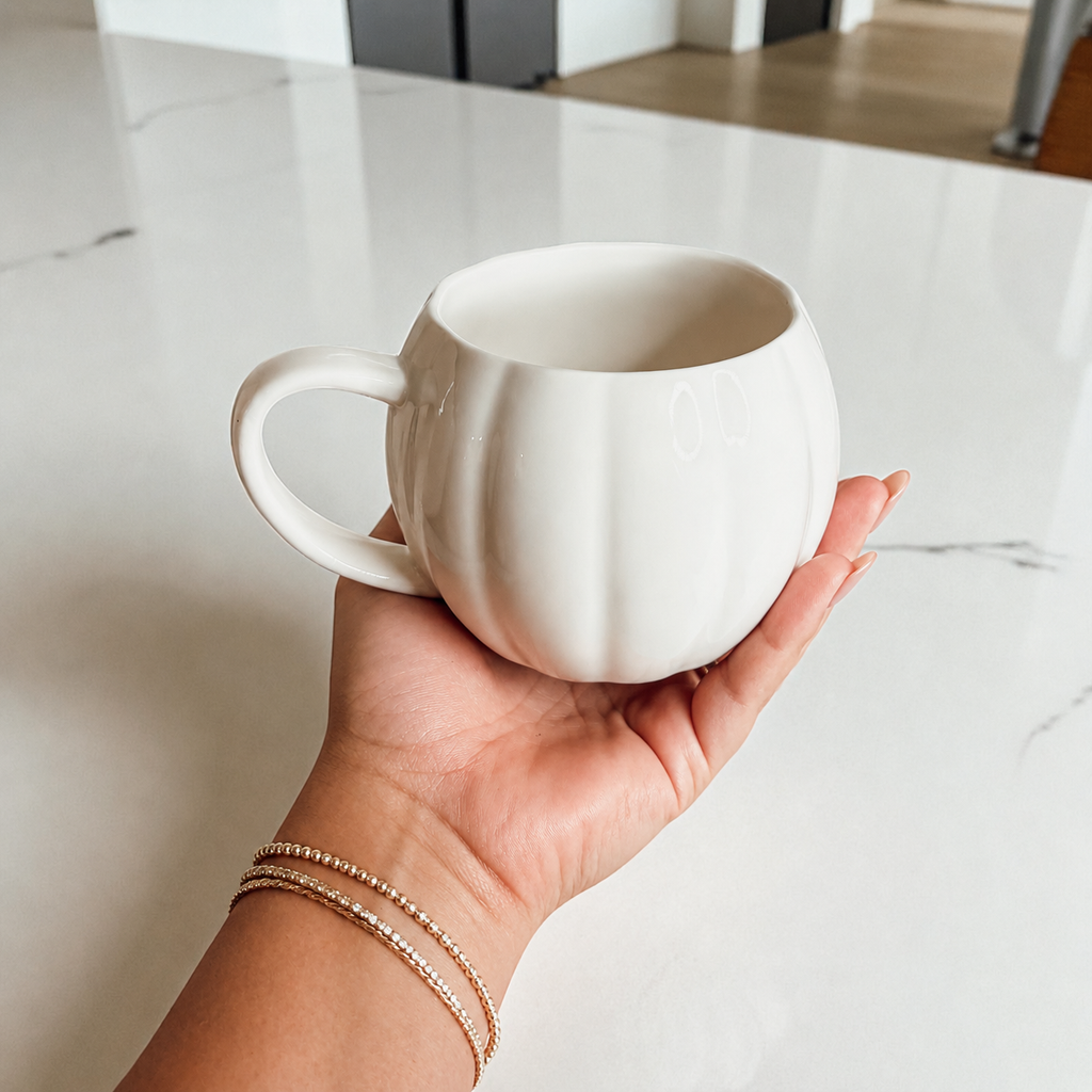 Orange Pumpkin Coffee Mug - Neutral Fall Decor & Gifts 17oz