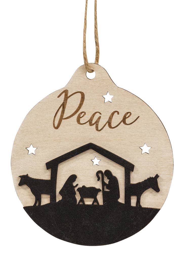 Rejoice Silhouette Bulb Christmas Ornament, 2 Assorted