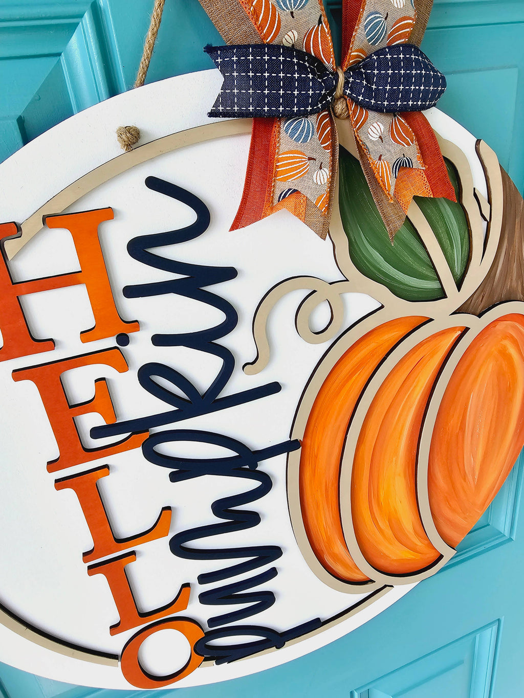 DIY Hello Pumpkin Right Side Door Hanger