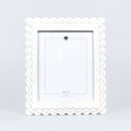 Wood Scallop photo frame for 8x10 pic, white - 17060