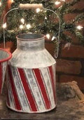 Candy Cane Stripe Milk Can