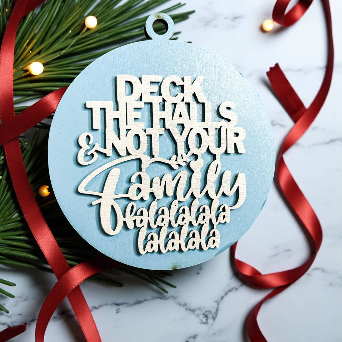 Hanging Christmas Decor + Handmade Wooden Ornament Funny