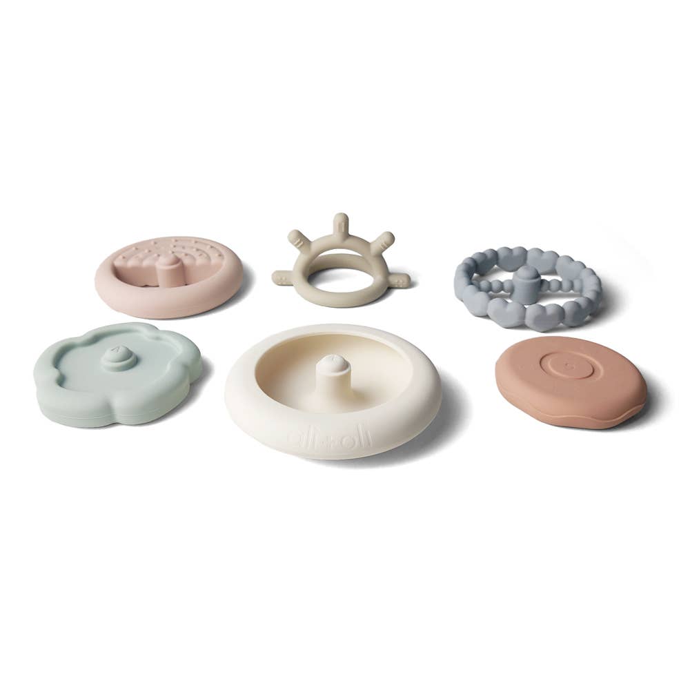 Silicone Stacking Ring Sensory Play Tower Toy (6-pc) Sun