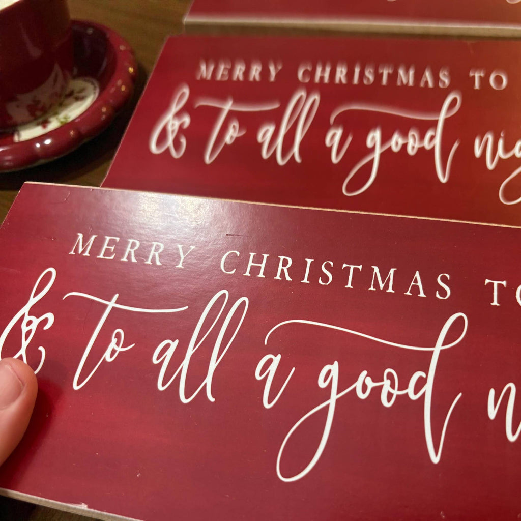 Christmas Sale, Red Wood Signs, IMPERFECT All a Good Night