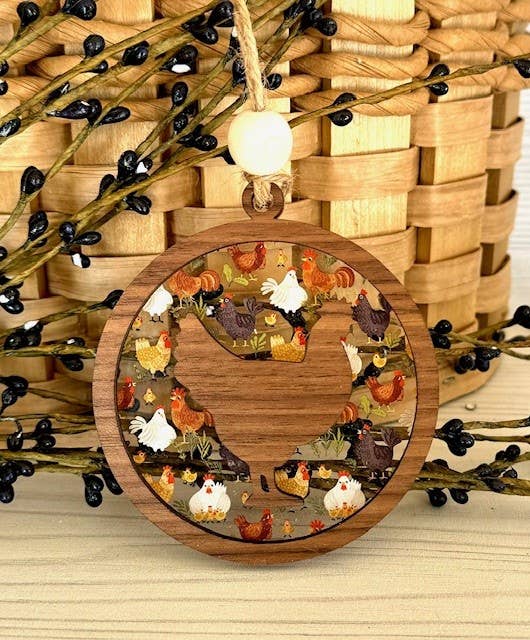 Chicken Christmas Ornament - Farm Theme Tree Ornament