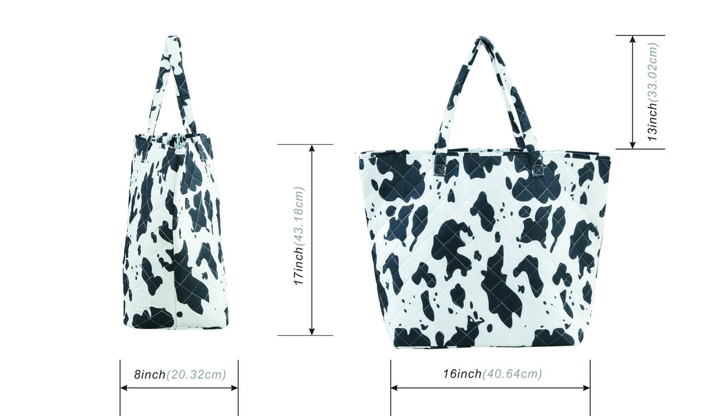 "Cow Skin" Designer Quilted Tote Bag