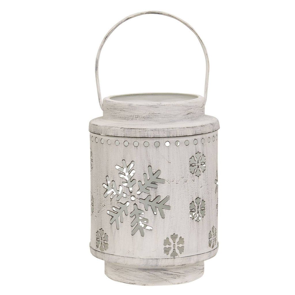 Shabby Chic Snow Metal Snow Flurry Lantern