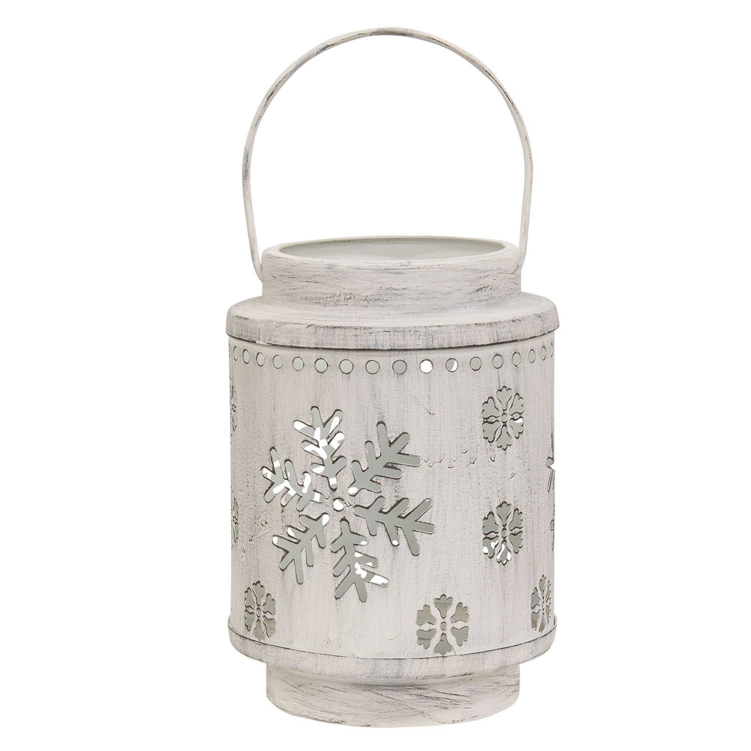 Shabby Chic Snow Metal Snow Flurry Lantern
