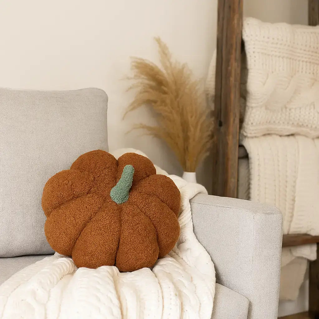 Neutral Fall + Halloween Home Decor, Cute Cotton Pumpkins BW