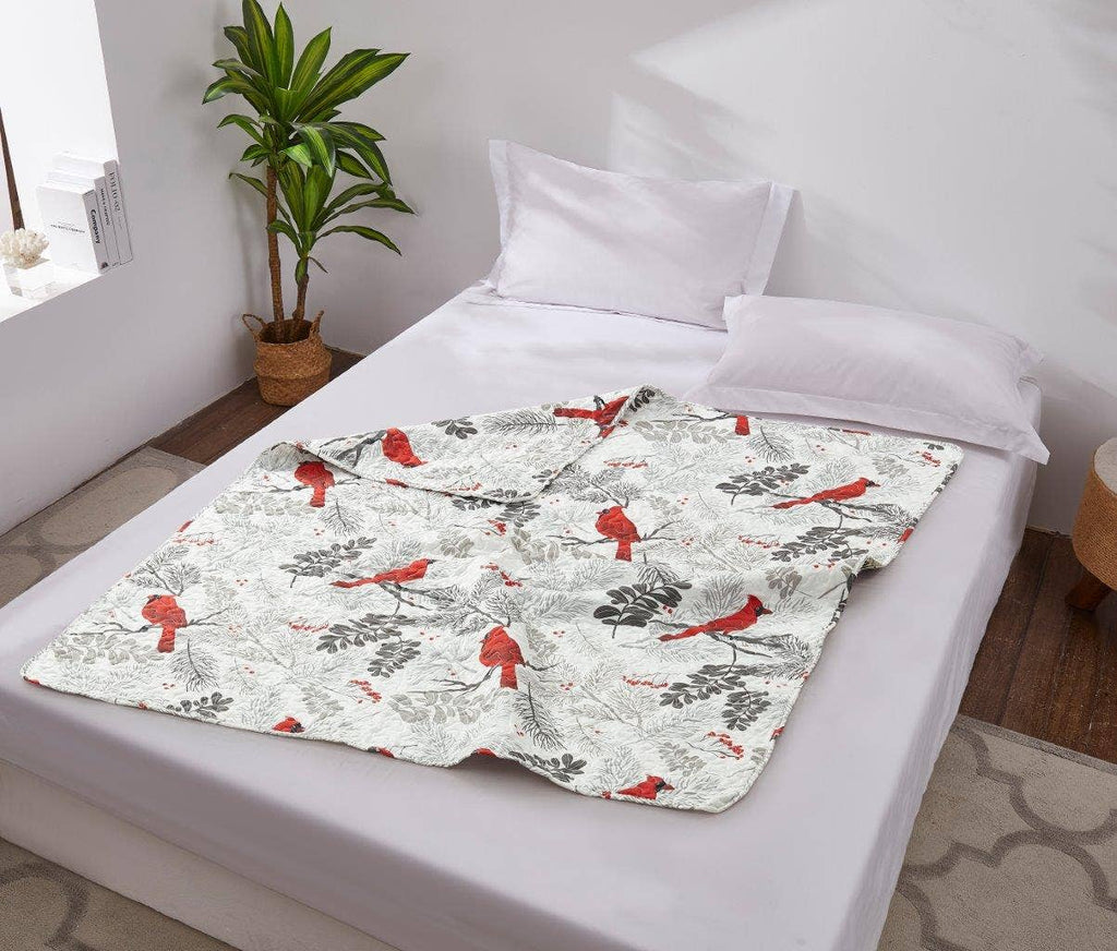 "Cardinals"  Quilted Throw Blanket 50"x60"