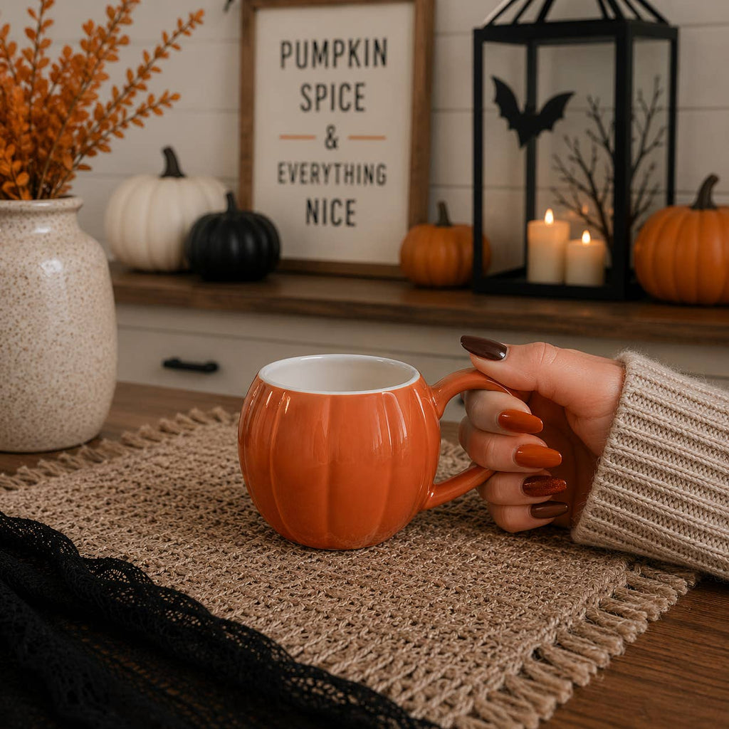 White Pumpkin Coffee Mug - Fall Decor & Gifts - Halloween