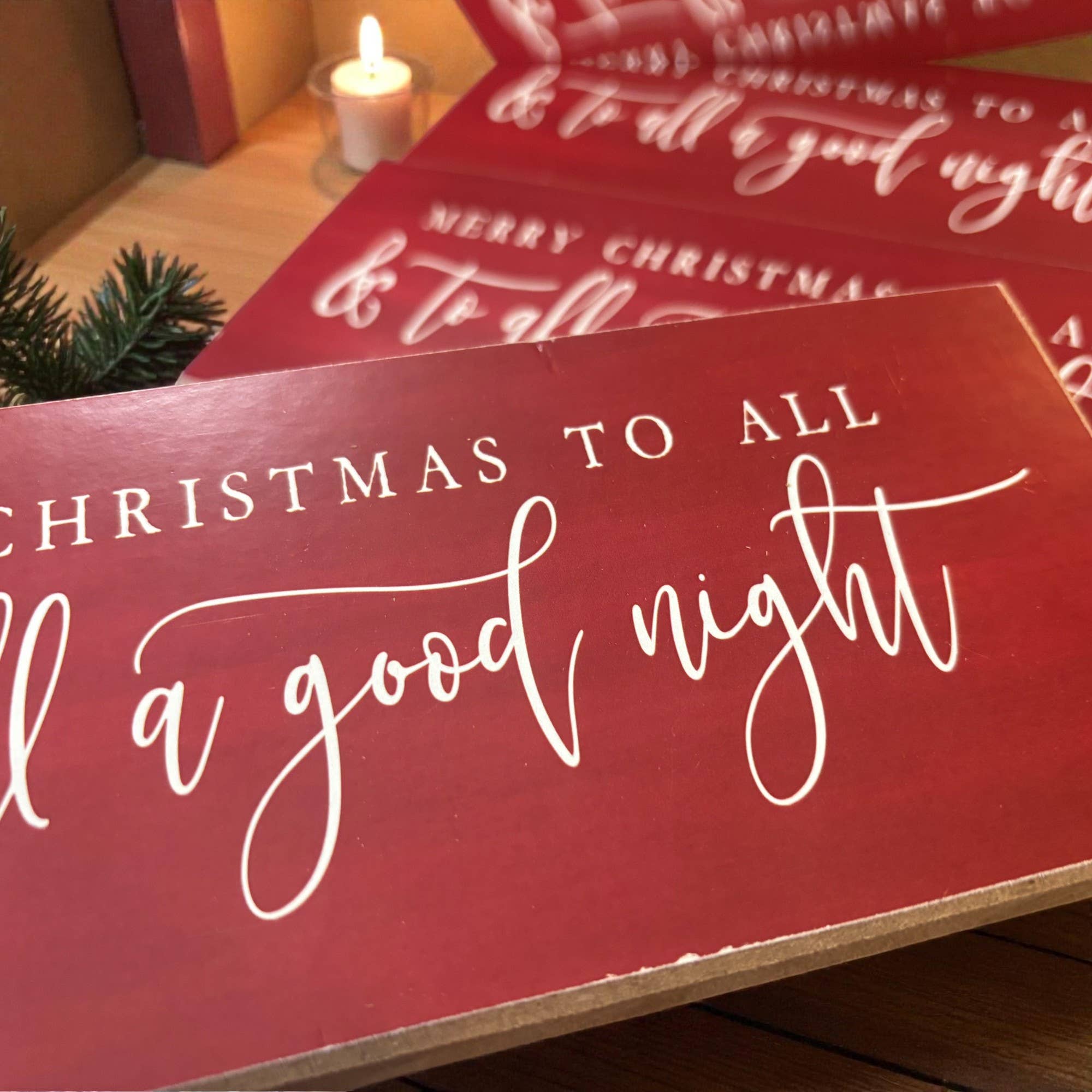 Christmas Sale, Red Wood Signs, IMPERFECT All a Good Night
