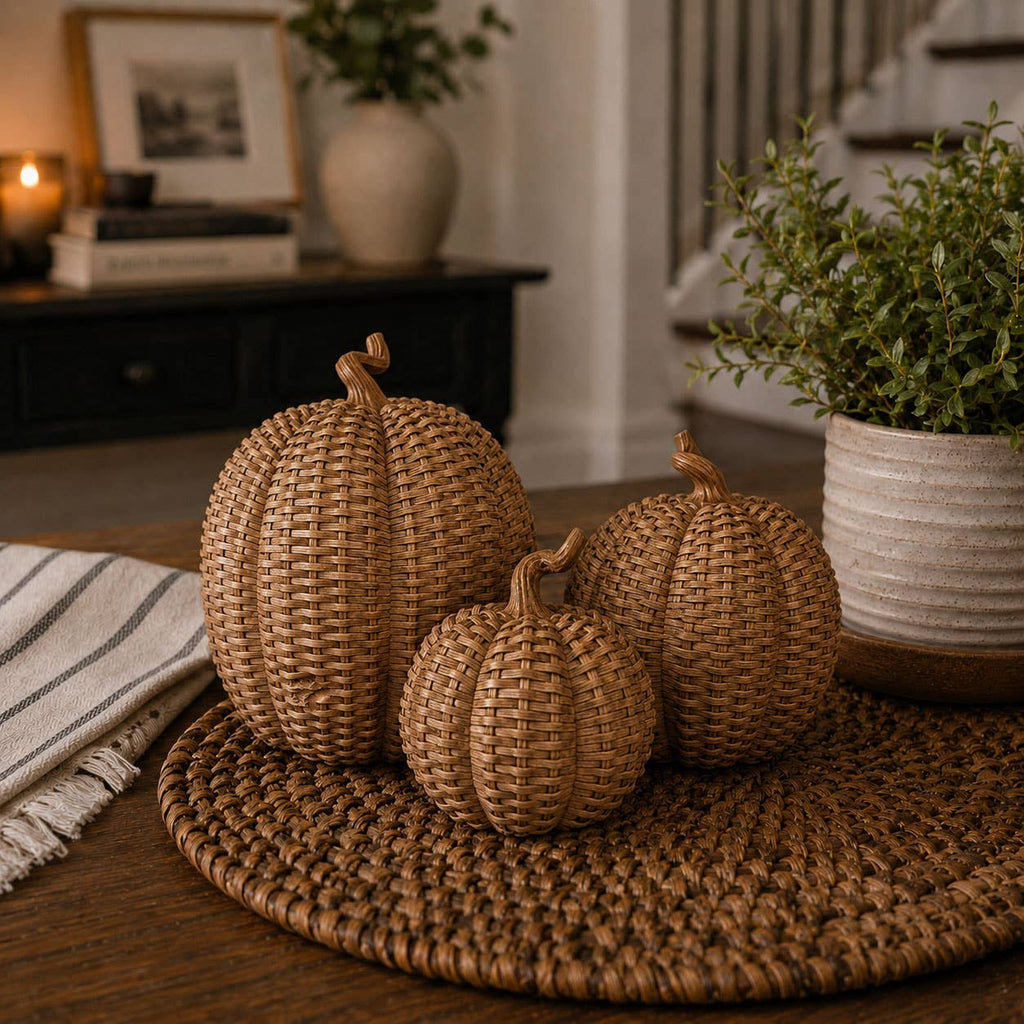 Neutral Fall Halloween Shelf Decor, Cute Pumpkin Home & Gift