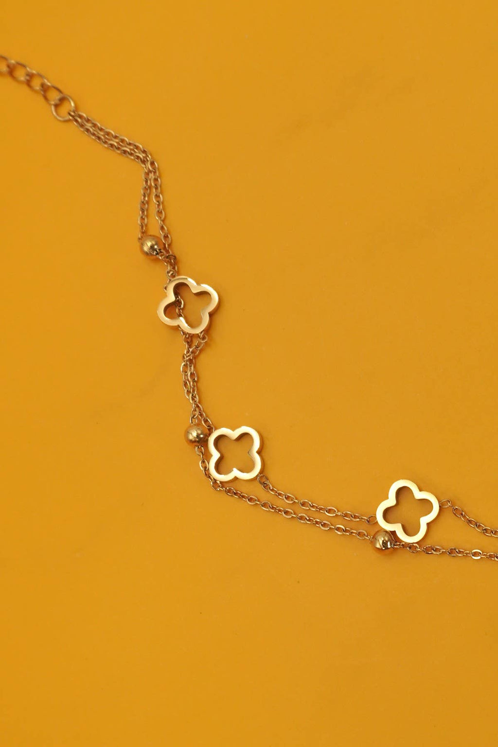 18K STAINLESS STEEL TARNISH FREE CLOVER BRACELET | 40B5174