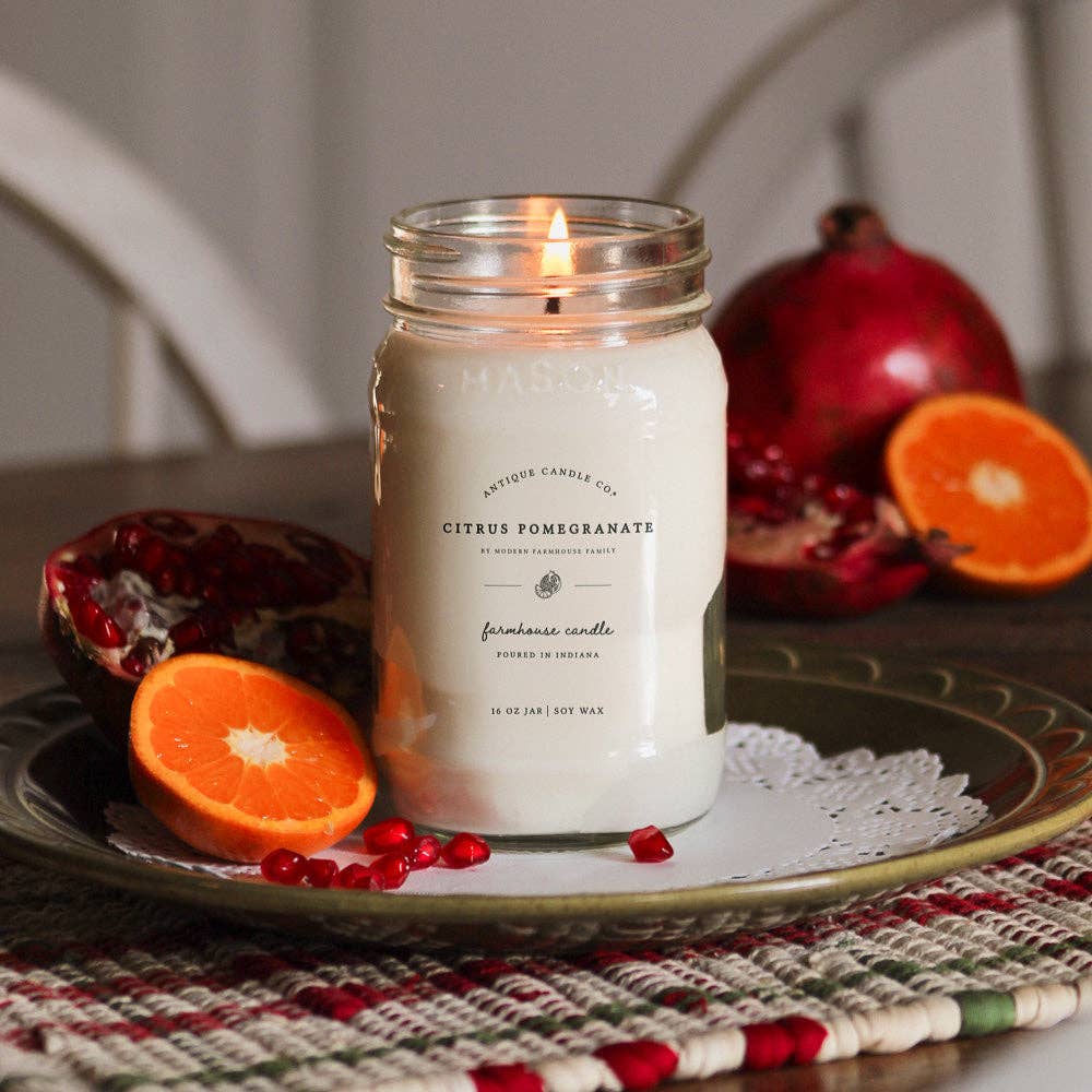 Citrus Pomegranate - Soy Wax Mason Jar Candle