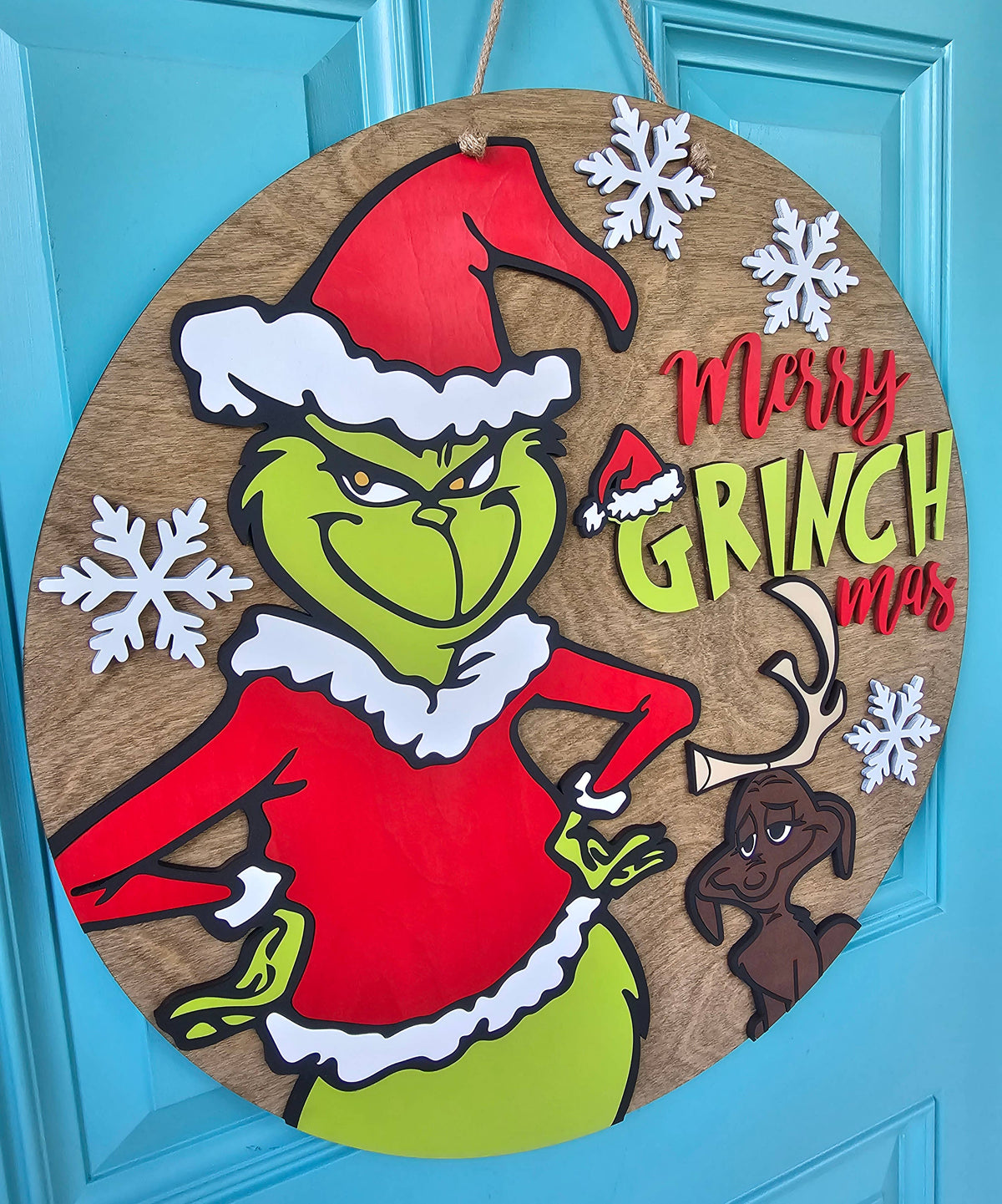 DIY Grinch and Max Door Hanger