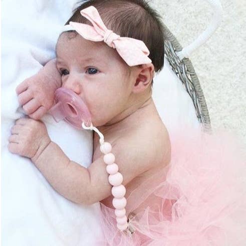 Ali+Oli Silicone Pacifier Clip (Pink)