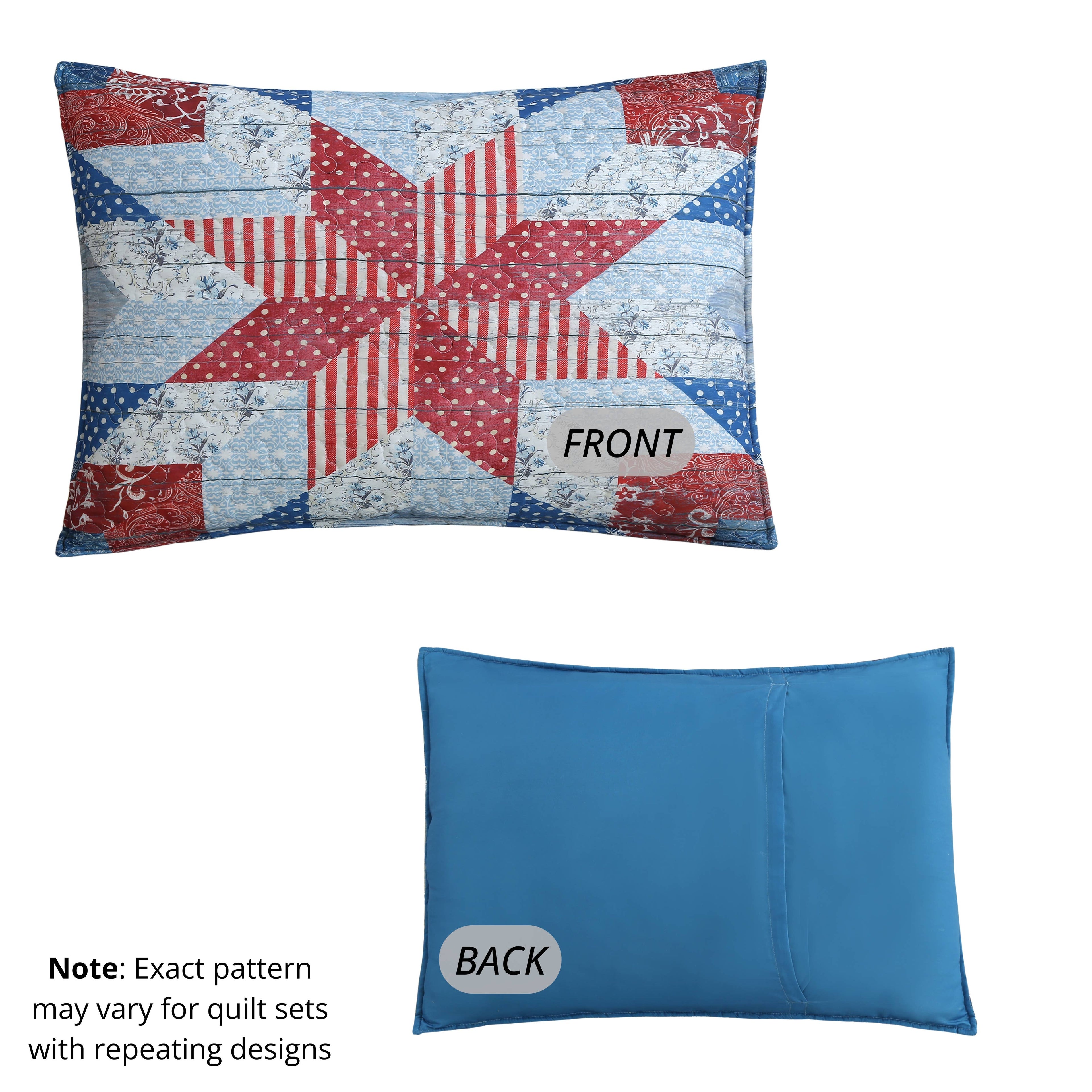 "Liberty Star"  3-Pc. Designer Microfiber Quilt Set