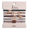 "Gallop" Horse & Bit Equestrian Accents in Rich Brown & Blue Hair Tie Bracelets