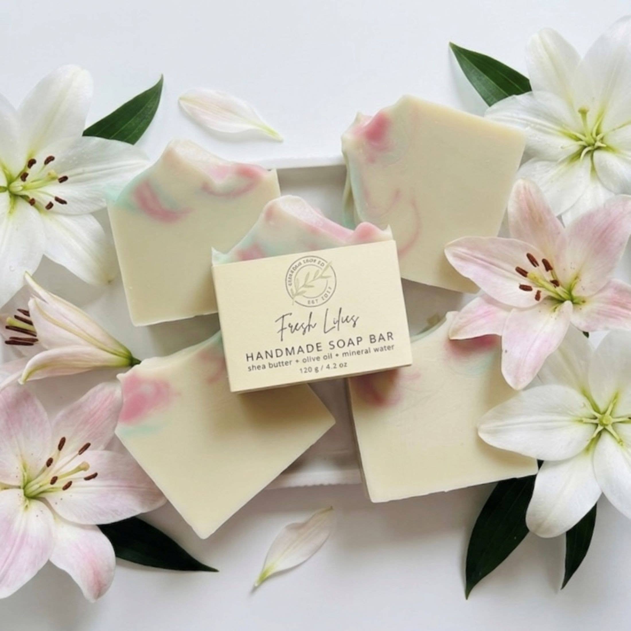 Fresh Lilies Handmade Soap Bar VEGAN Cold Process Soap