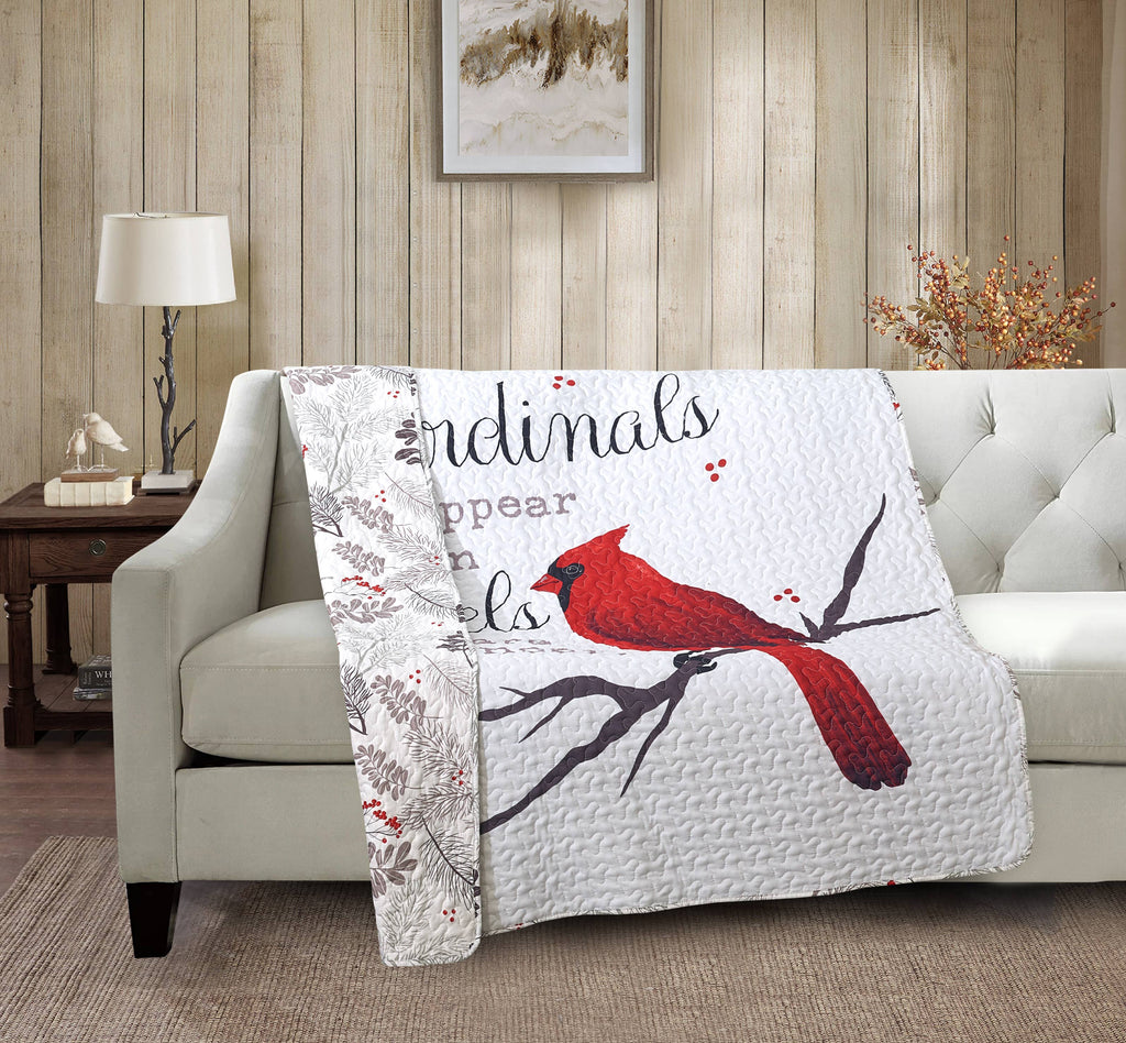 Cardinals Appear Inspirational Quilted Throw
