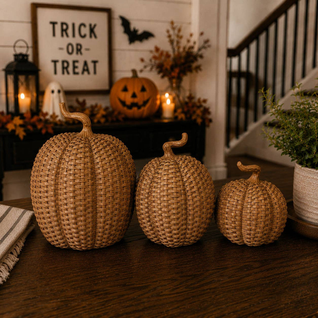 Neutral Fall Halloween Shelf Decor, Cute Pumpkin Home & Gift
