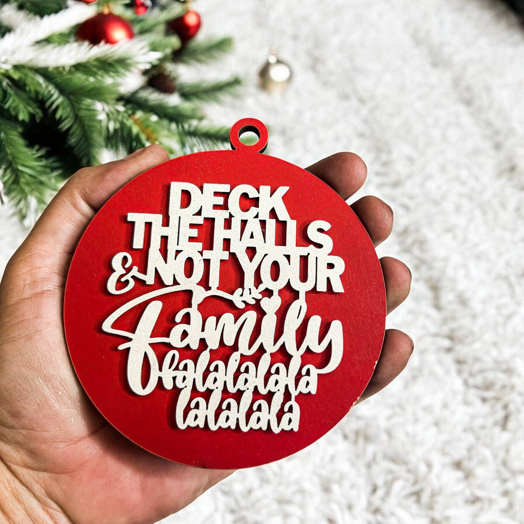 Hanging Christmas Decor + Handmade Wooden Ornament Funny