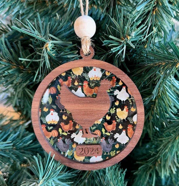 Chicken Christmas Ornament - Farm Theme Tree Ornament