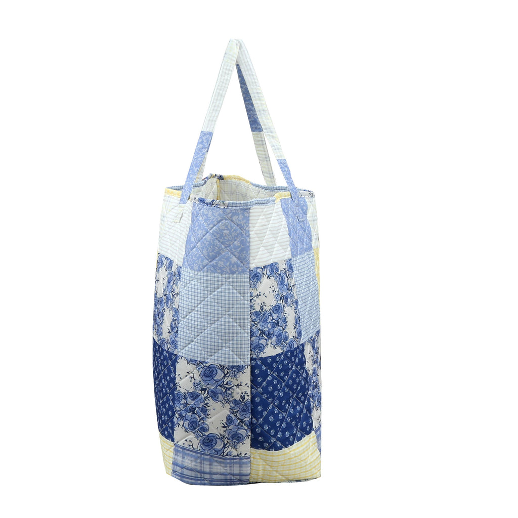 "Garden Walk in Bluebell" Designer Quilted Tote Bag