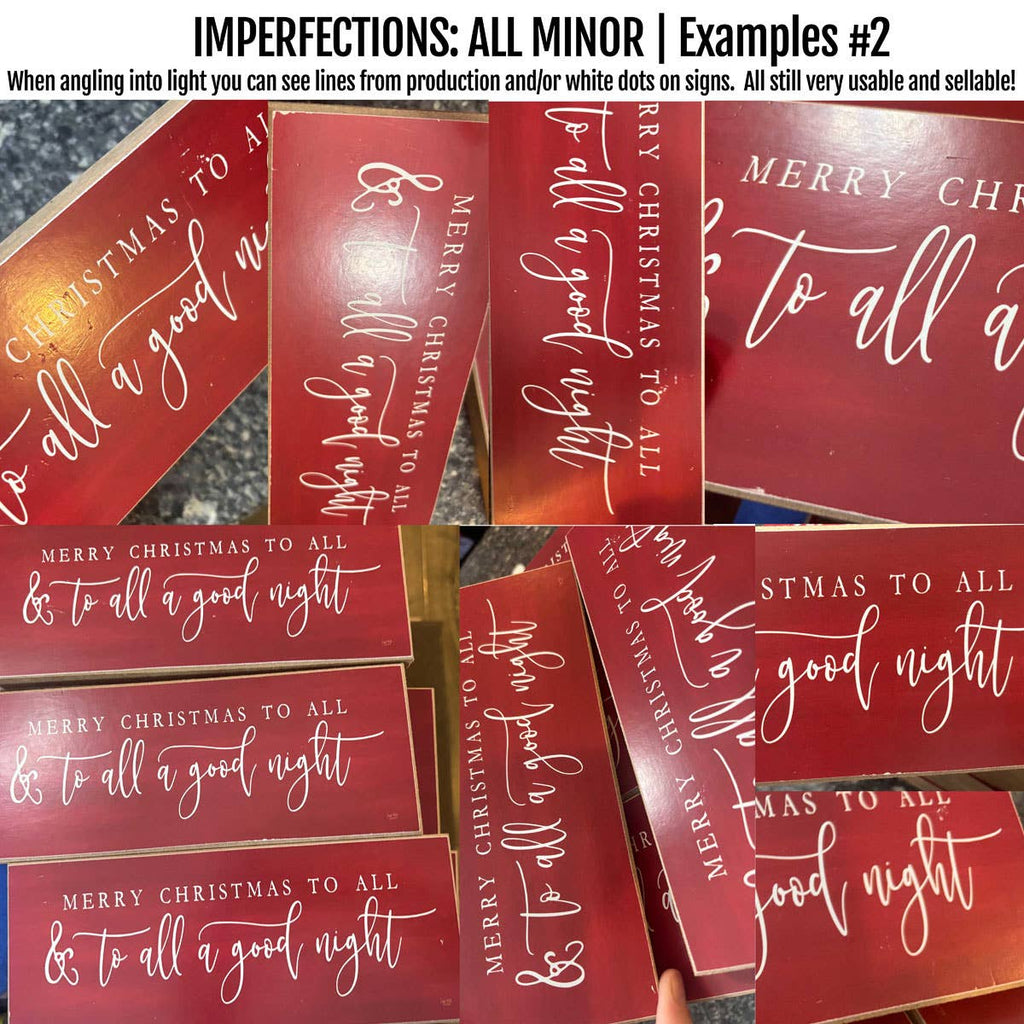 Christmas Sale, Red Wood Signs, IMPERFECT All a Good Night
