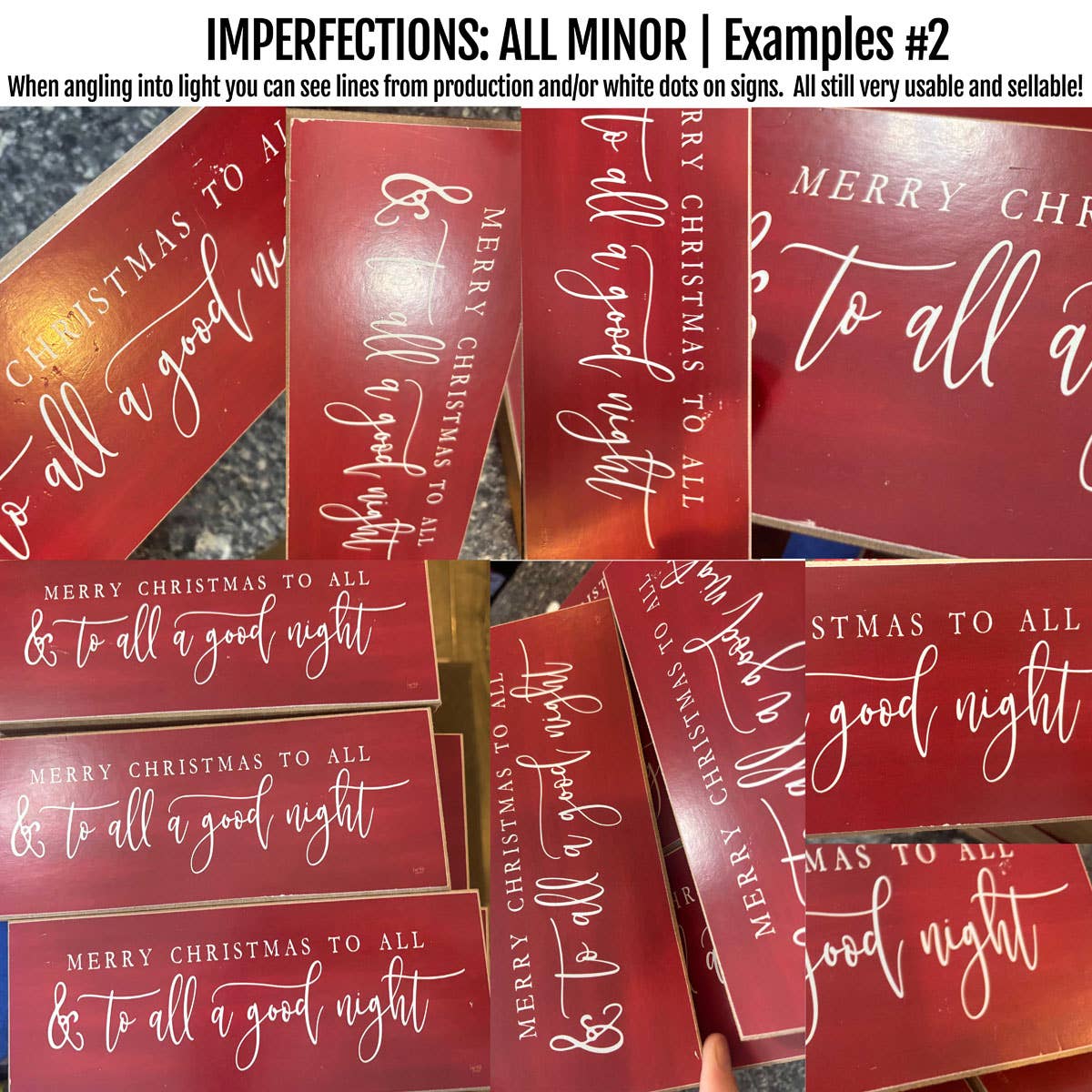 Christmas Sale, Red Wood Signs, IMPERFECT All a Good Night