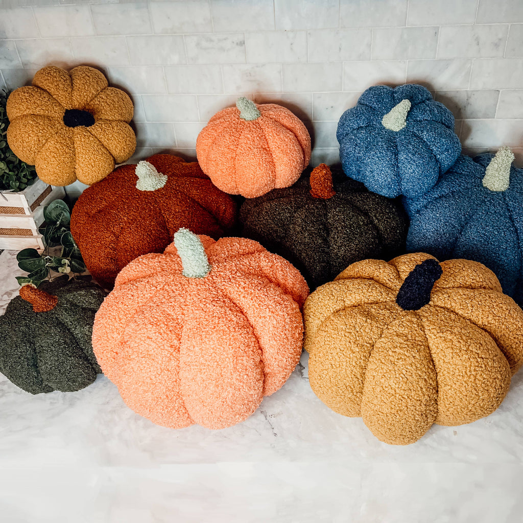 Neutral Fall + Halloween Home Decor, Cute Cotton Pumpkins BW