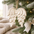 Clear Enamel Angel Wing Ornament 6x6in