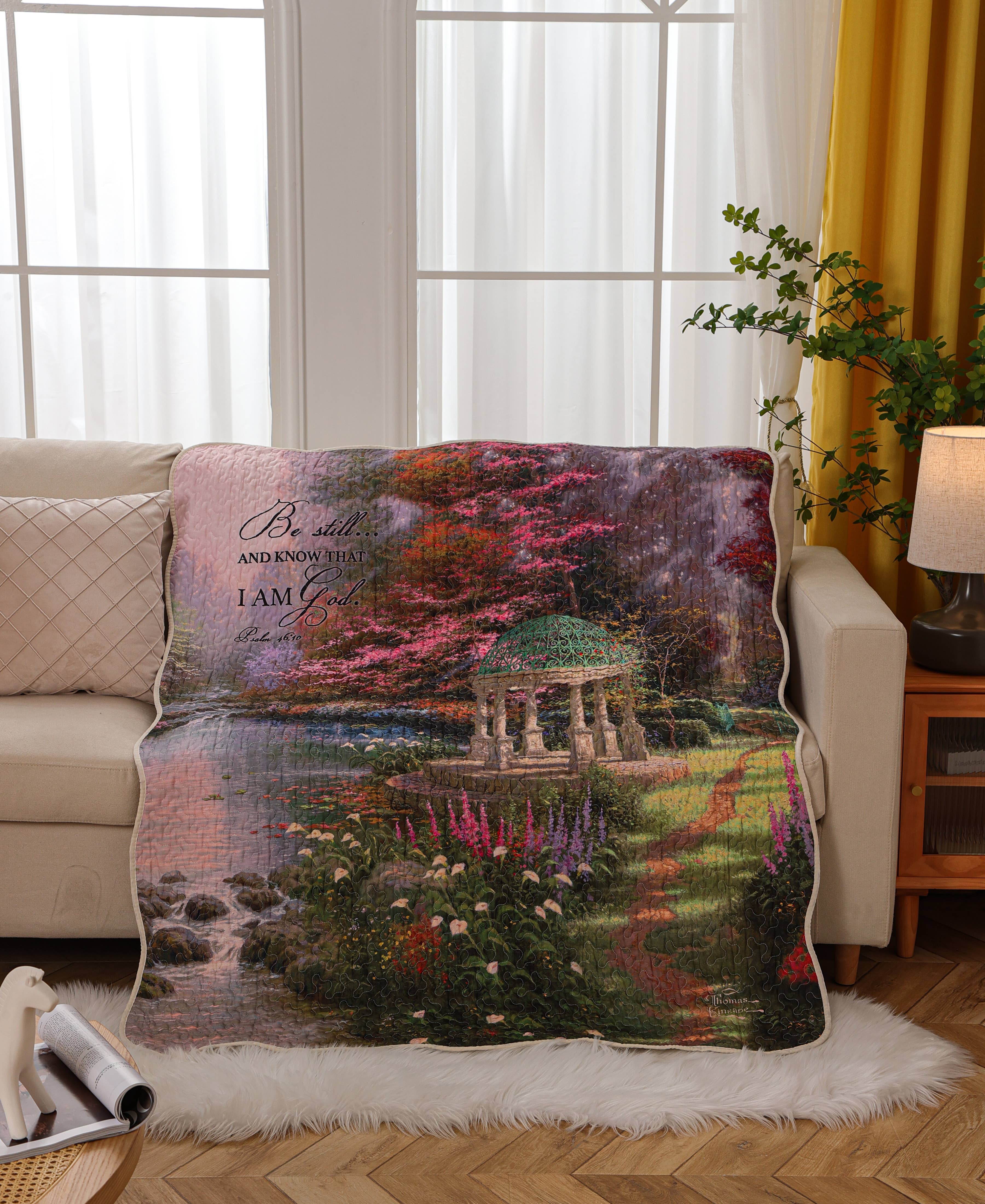 Be Still Psalm 46:10 Scripture Inspirational Quilted Throw