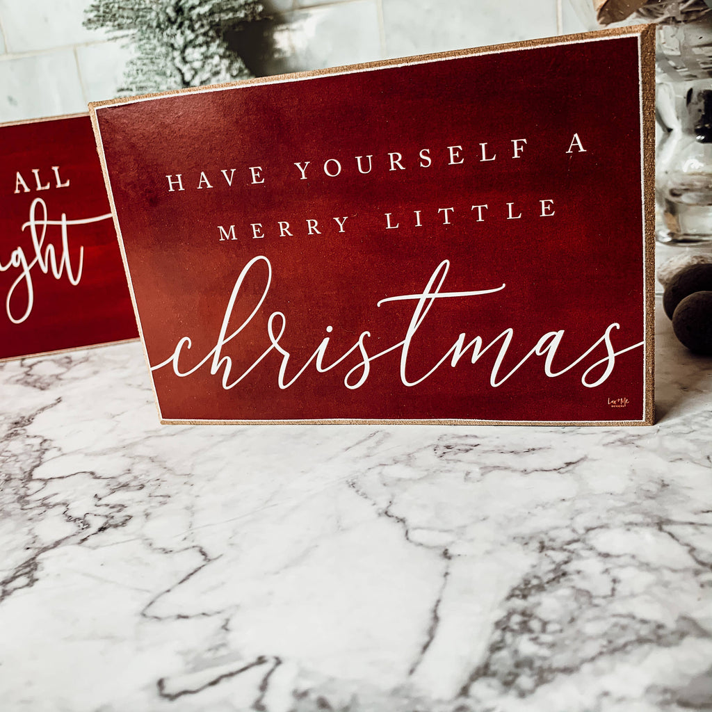 Merry Christmas to all & to all a Good Night Sign, Red Decor