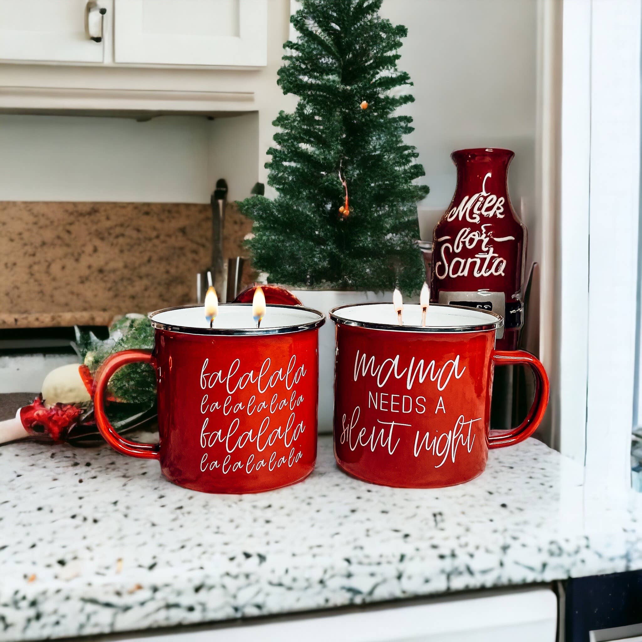 Christmas Scented Candles Soy, Unique Holiday Mug Candles lg