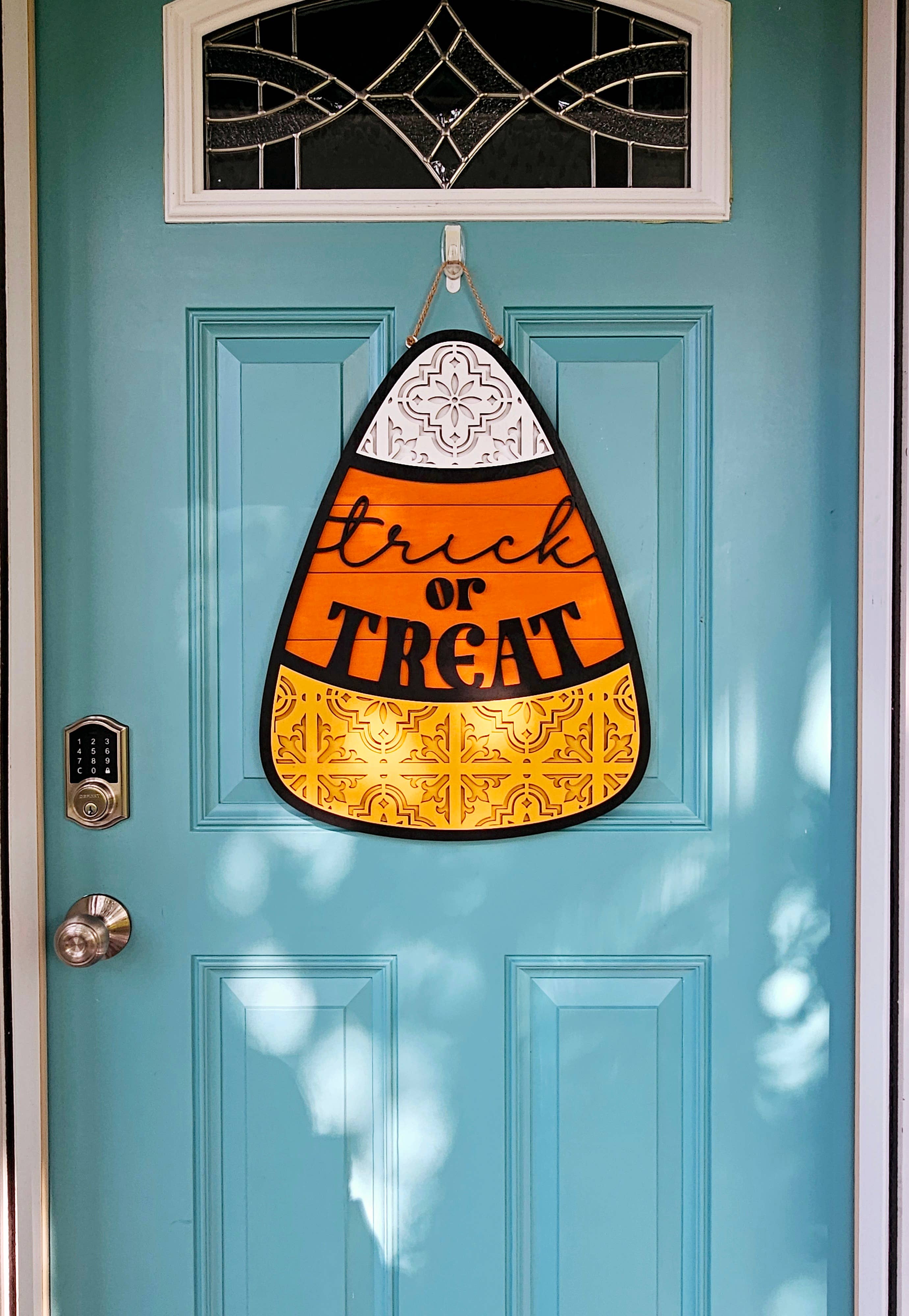 DIY Ornate Candy Corn Door Hanger