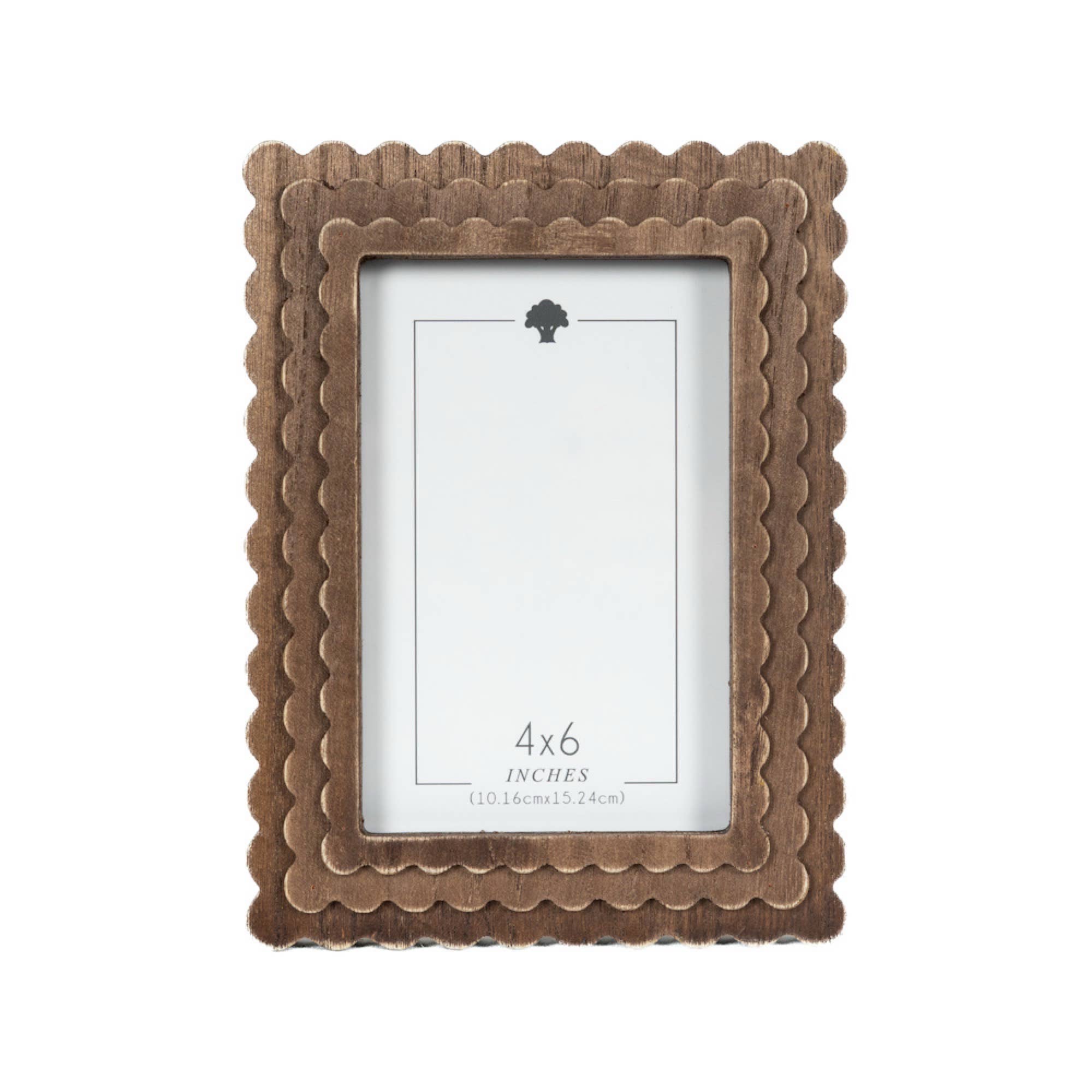 17025 - 6x8 wood scallop photo frame for 4x6 pic, espresso
