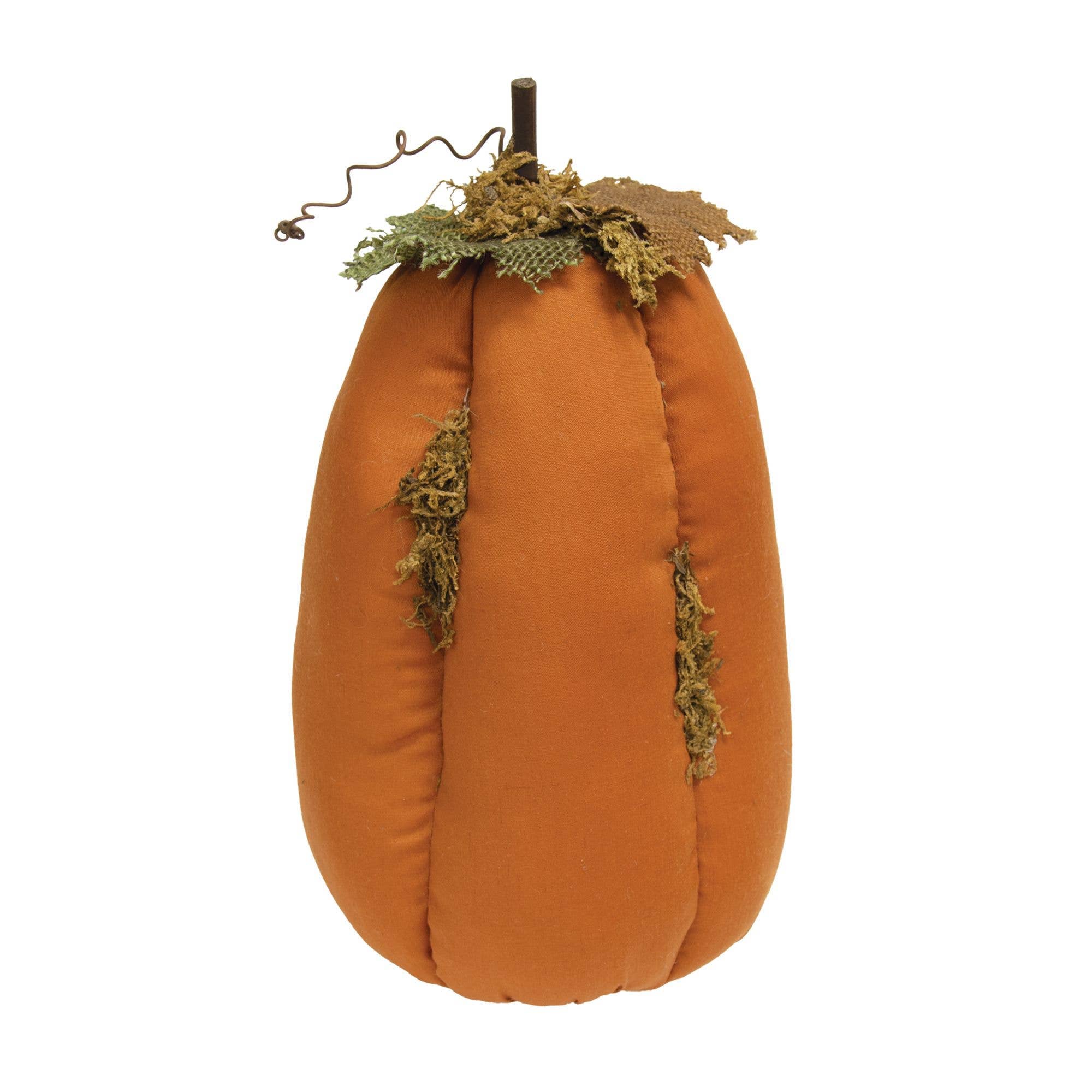 Mossy Orange Stuffed Pumpkin 11"