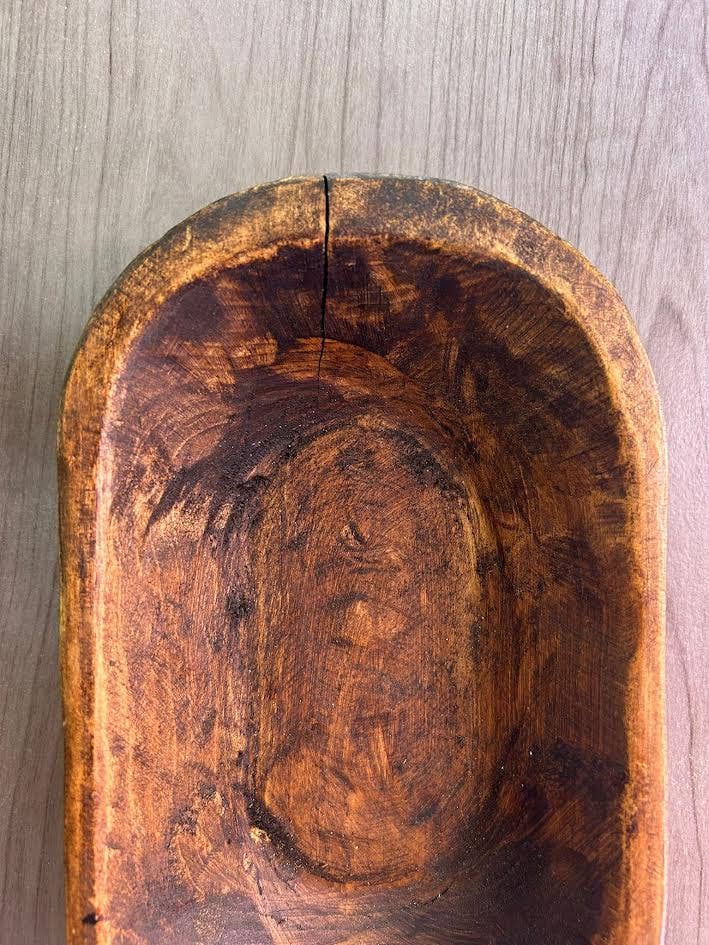 42-203-20 Handles Carved Bowl, Handmade, Farmhouse Décor #B